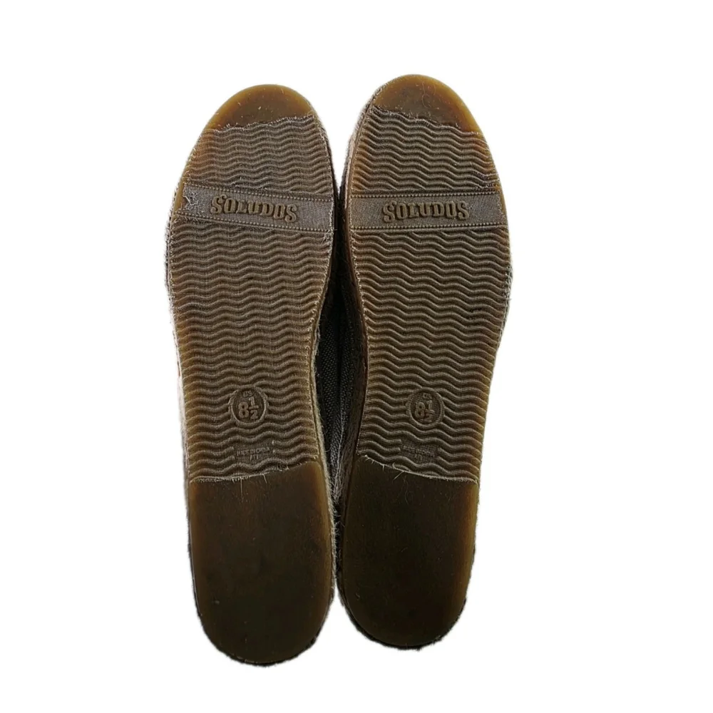 Soludos Woven Platform Slip-On Espadrilles Lemon Blue Women's Size 8.5